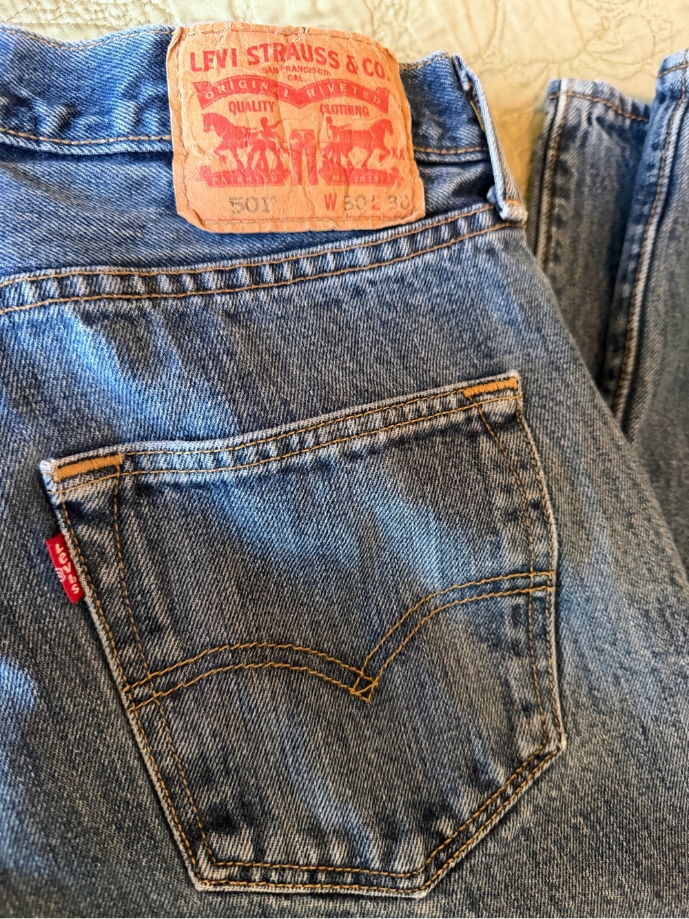 Vintage Levi’s 501 Button Fly Jeans Distressed Grunge 90s Straight Leg USA - Picture 6 of 13